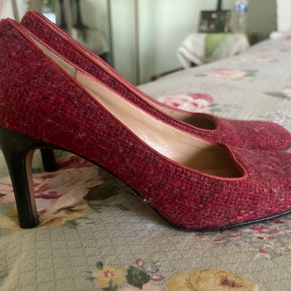 Vintage Kate Spade Elegant Red Tweed Women's Heels